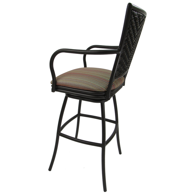 Charlton Home® Cutlip 35" Patio Bar Stool with Cushion Wayfair